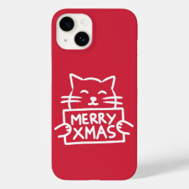 Cute Cat Merry Xmas Case-Mate iPhone 14ケース