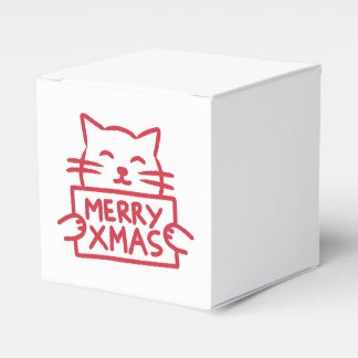 Cute Cat Merry Xmas Favor Box フェイバーボックス
