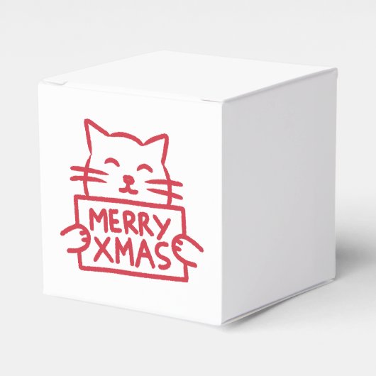Cute Cat Merry Xmas Favor Box フェイバーボックス (正面サイド)