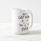 Cute Cat Mom Ever Typography Illustration Gift コーヒーマグカップ (正面右)
