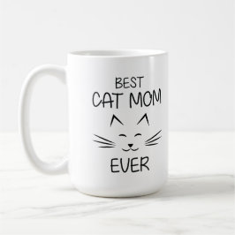 Cute Cat Mom Ever Typography Illustration Gift コーヒーマグカップ