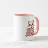 Cute "Cat Mom" Mug - Perfect Kawaii Kitten マグカップ (正面右)