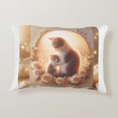 Cute Cat Mom Throw Pillow – Gift for Mom アクセントクッション (裏面)