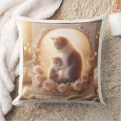 Cute Cat Mom Throw Pillow – Mother’s Day Gift クッション (ブランケット)