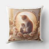 Cute Cat Mom Throw Pillow – Mother’s Day Gift クッション (裏面)