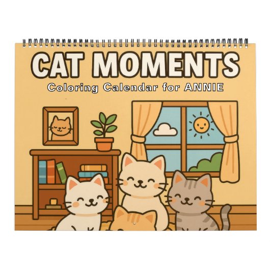 Cute Cat Moments Coloring Calendar カレンダー (カバー)
