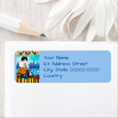 Cute Cat Mouse Estonian Return Address Labels ラベル (インサイチュ)
