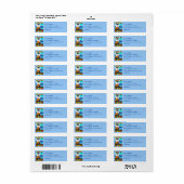 Cute Cat Mouse Estonian Return Address Labels ラベル (フルシート)