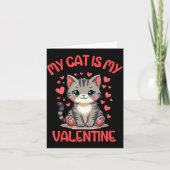 Cute Cat, My Cat Is My Valentine, Single For Valen カード (正面)