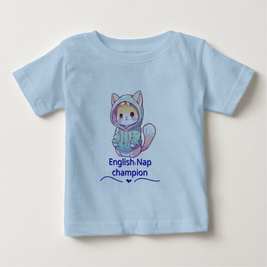 Cute Cat Nap Champion Too T-Shirt ベビーTシャツ (正面)