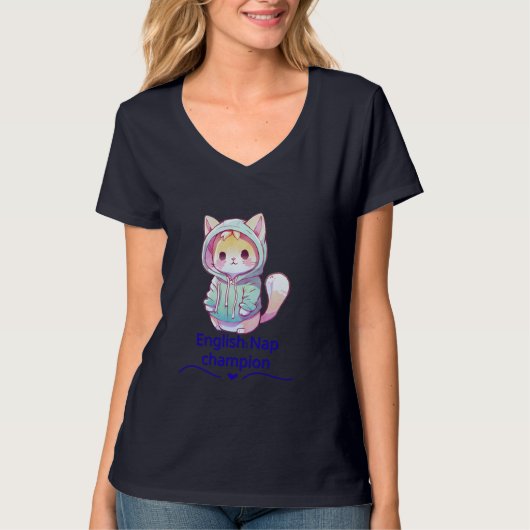 Cute Cat Nap Champion Too T-Shirt Tシャツ (正面)