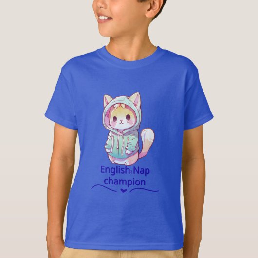 Cute Cat Nap Champion Too T-Shirt Tシャツ (正面)