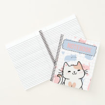Cute Cat Notebook – 50 Printable Lined Pages for N