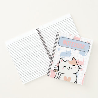 Cute Cat Notebook – 50 Printable Lined Pages for N ノートブック
