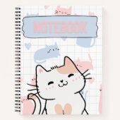 Cute Cat Notebook – 50 Printable Lined Pages for N ノートブック (正面)