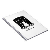 Cute Cat Notebook Minimal Aesthetic Journal Design ノートブック (右側)
