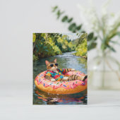 Cute Cat on a Float Trip ポストカード (スタンド正面)