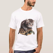 cute cat on turtle Copy Copy Tシャツ (正面)