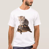 cute cat on turtle Copy Tシャツ (正面)