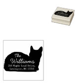 Cute Cat Our New House Announcement Return Address ラバースタンプ (押印)