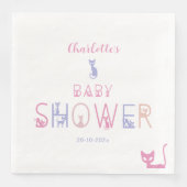 Cute Cat Pastel Color Baby Shower (正面)
