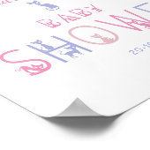 Cute Cat Pastel Color Baby Shower Welcome ポスター (角)