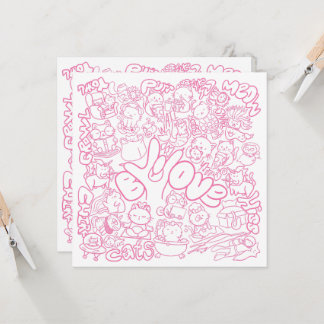 Cute Cat Patten with ASL ILY sign - ASL Design 
