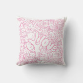 Cute Cat Patten with ASL ILY sign - ASL Design  クッション (正面)