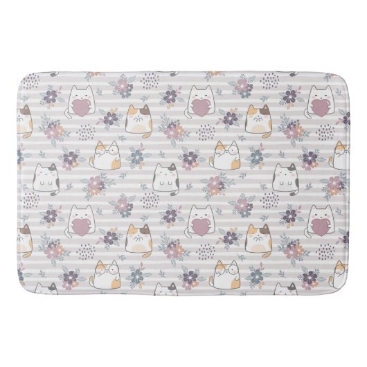 Cute cat pattern バスマット (正面)