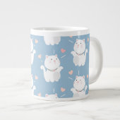 Cute cat pattern design ジャンボコーヒーマグカップ (正面右)