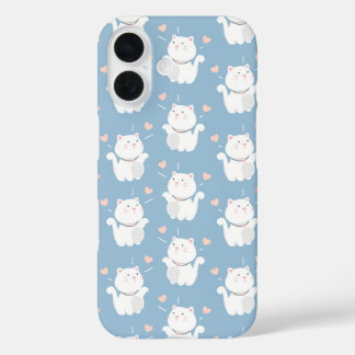 Cute cat pattern design iPhone 16ケース