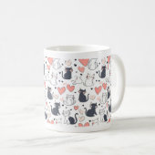 Cute Cat Pattern Mug コーヒーマグカップ (正面右)
