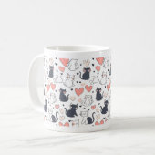 Cute Cat Pattern Mug コーヒーマグカップ (正面左)