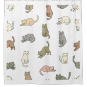 Cute Cat Pattern Shower Curtain シャワーカーテン (正面)
