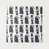 cute cat pattern. Vintage illustration タペストリー (正面(横))