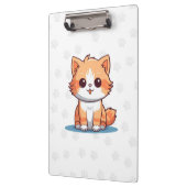 Cute Cat Paw Print Clipboard Aesthetic Cat Design クリップボード (左)