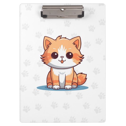 Cute Cat Paw Print Clipboard Aesthetic Cat Design クリップボード (正面)