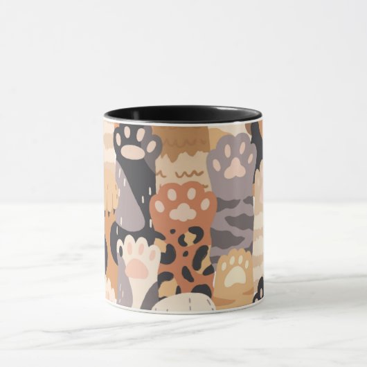 Cute Cat Paws – Two-Tone Coffee Mug マグカップ (中央)