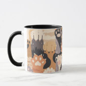 Cute Cat Paws – Two-Tone Coffee Mug マグカップ (左)