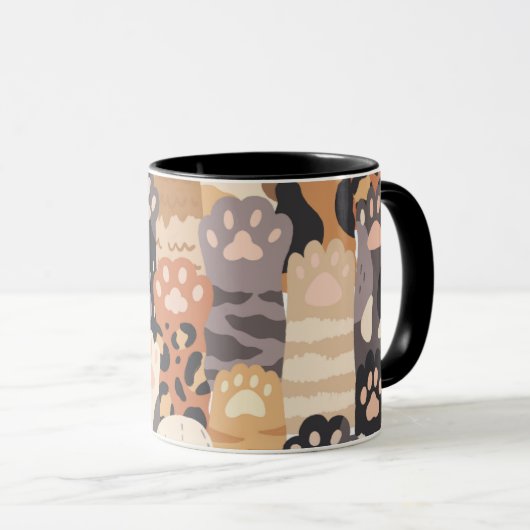 Cute Cat Paws – Two-Tone Coffee Mug マグカップ (正面右)