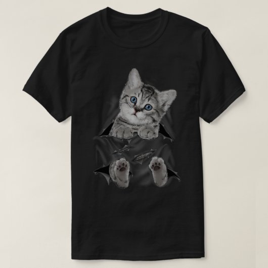 Cute Cat Peeking Out Hanging Funny Gift for Kitty  Tシャツ (デザイン正面)