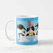 Cute cat penguin birthday party mug コーヒーマグカップ (左)