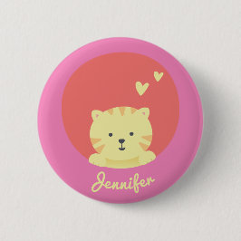 Cute Cat - Personalized Girls  Button 缶バッジ