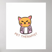 Cute Cat Pet Therapist Cartoon Design ポスター (正面)
