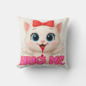Cute Cat Pillow – Kawaii Kitty Home Decor Design クッション (正面)
