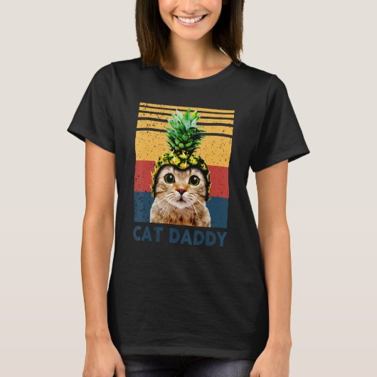 Cute Cat Pineapple Helmet Dad dy Mom my Boy Girl   Tシャツ (正面)