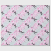 Cute Cat pink plume ラッピングペーパー (フラット)