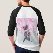 Cute Cat pink plume Tシャツ (裏面)