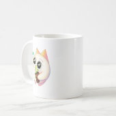 Cute Cat Plant Lover Cartoon Mug コーヒーマグカップ (正面左)
