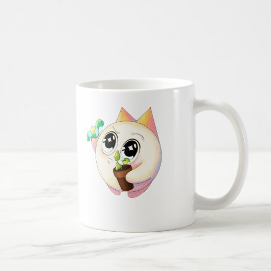 Cute Cat Plant Lover Cartoon Mug コーヒーマグカップ (右)